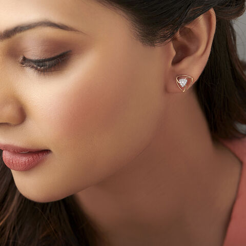 Modish Triangles Diamond Stud Earrings