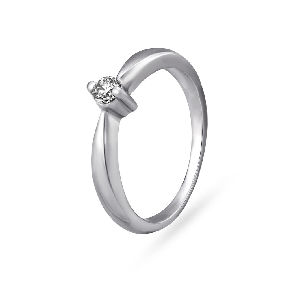 Dainty Platinum and Diamond Ring