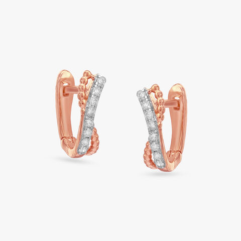 Blush Twine Diamond Hoop Earrings