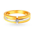 Dual Toned Diamond and Gold Finger Ring for Men,,hi-res image number null