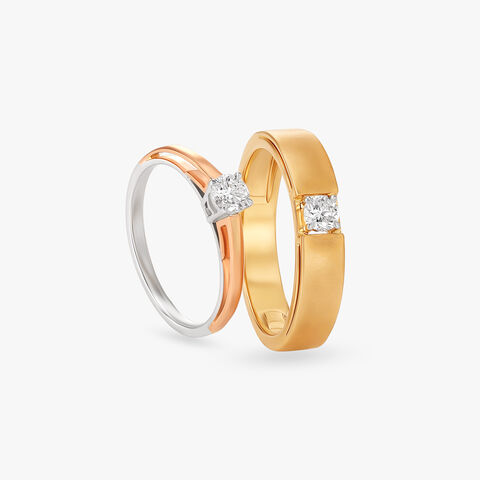 Love Locked Diamond Couple Rings