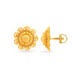 Exquisite Floral Gold Stud Earrings,,hi-res image number null