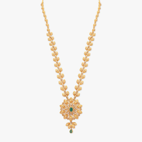 Chiselled Crest Gold Necklace Set