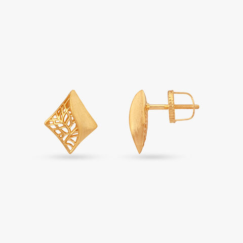 Gilded Veil Gold Stud Earrings