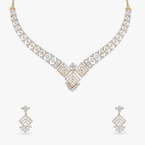 Magnificent Splendour Natural diamond Necklace Set