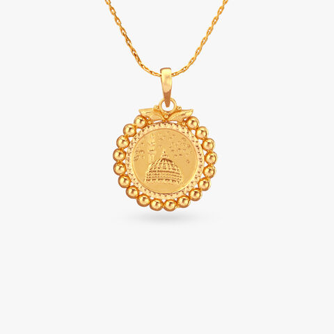 Dome Pearl Gold Pendant