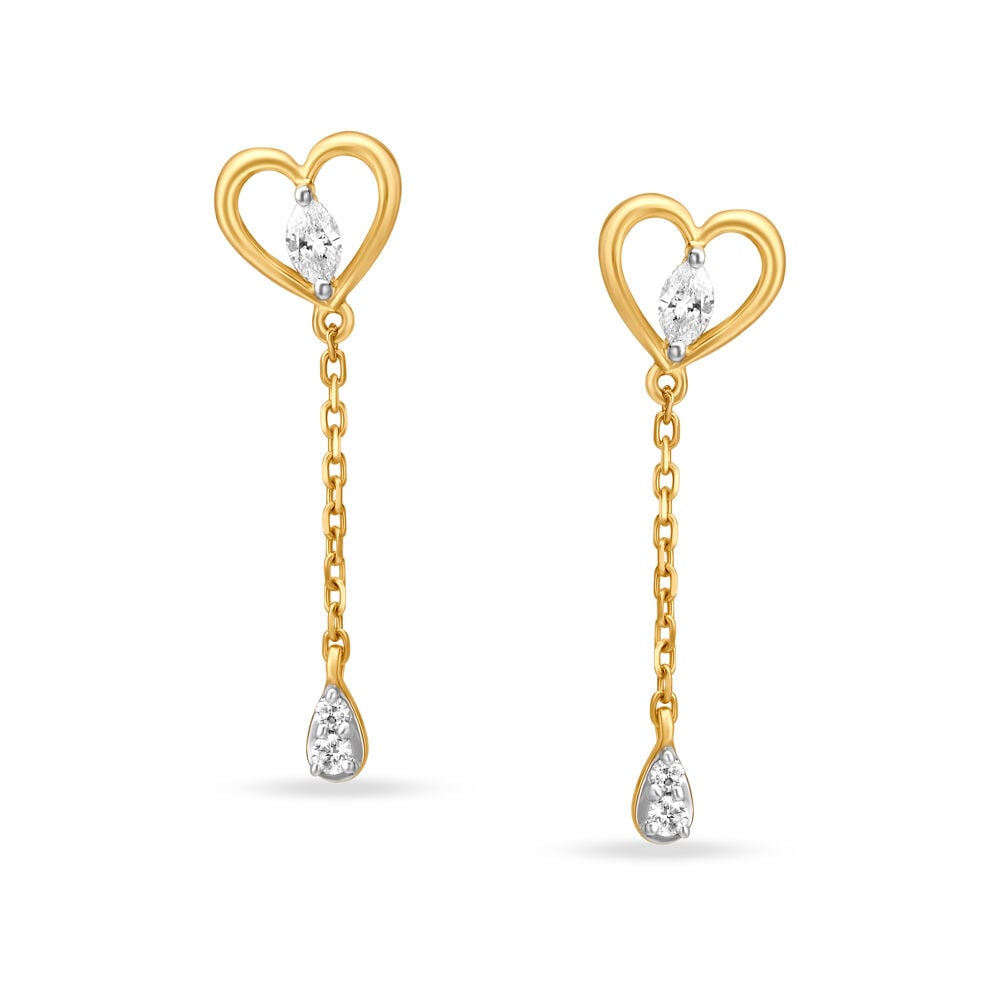 Fascinating Gold and Diamond Stud Earrings