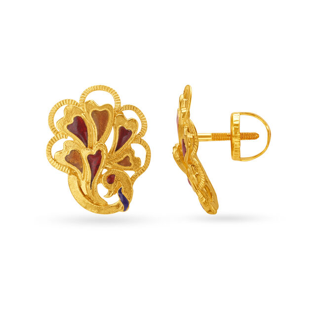 Opuleny Peacock Stud Earrings,,hi-res image number null