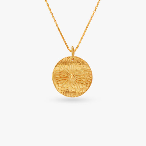 Radiant Circle Gold Pendant