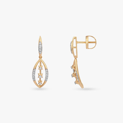 Starline Oval Diamond Drop Earrings