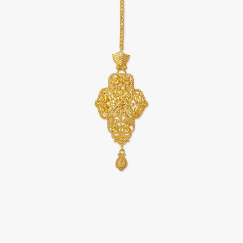 Lattice Blossom Gold Maang Tikka