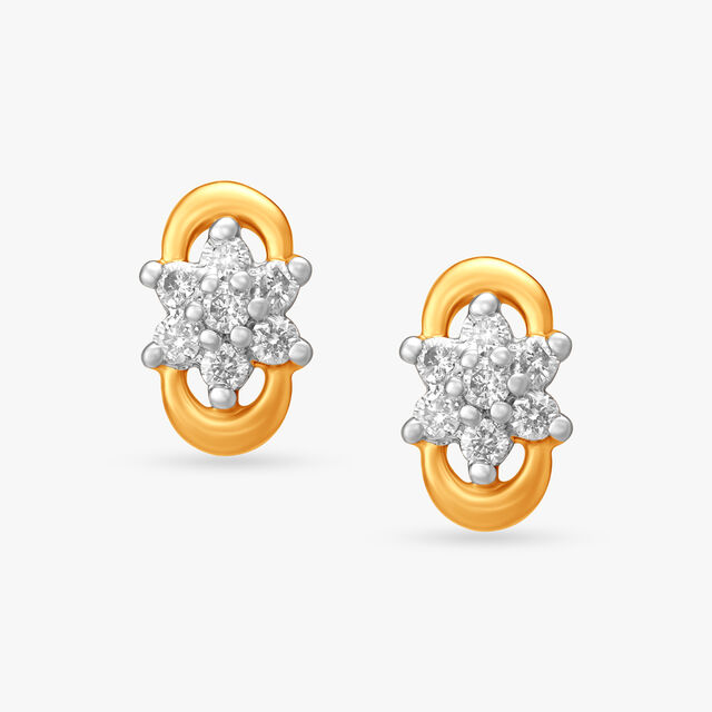 Sparkling Floral Diamond Stud Earrings,,hi-res image number null