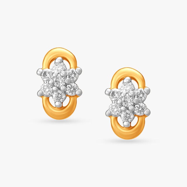 Sparkling Floral Diamond Stud Earrings,,hi-res image number null