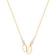14 KT Yellow Gold Minimal Wavy Pendant with Chain,,hi-res image number null