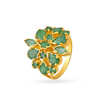 Magnificent Floral Emerald Ring