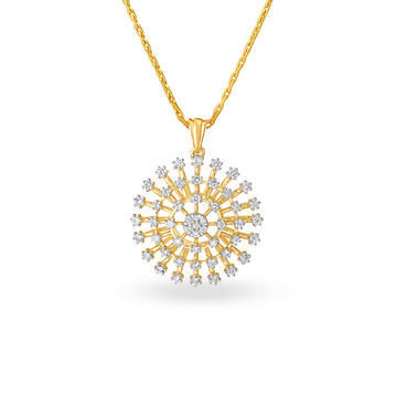 Majestic Floral Charm Gold and Diamond Pendant