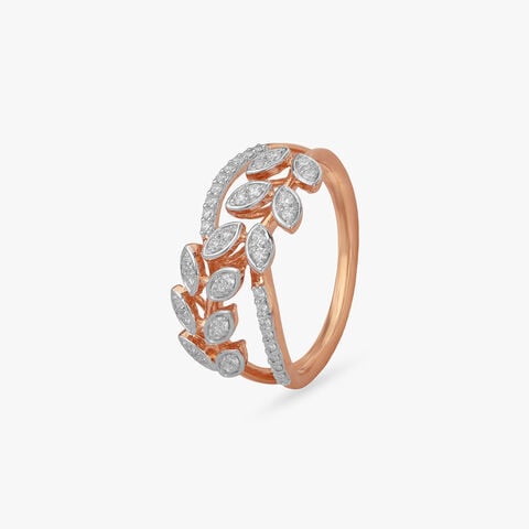 Radiant Leaves Diamond Ring