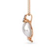 Gleaming Floral Diamond Pendant in White and Rose Gold,,hi-res image number null