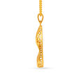 Teardrop Laser Cut Floral And Wheel Pattern Gold Pendant,,hi-res image number null
