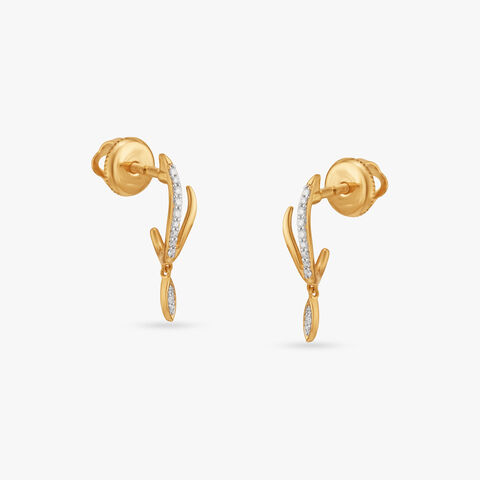 Serene Arc Diamond Drop Earrings