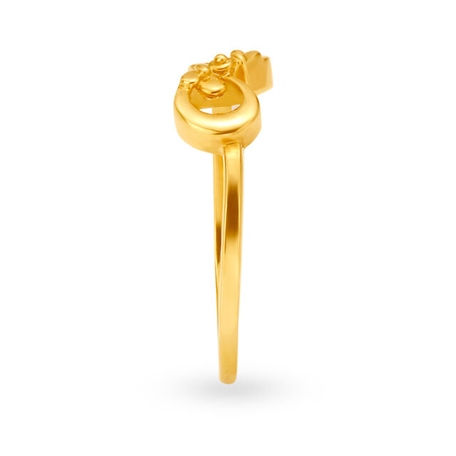 Refined 22 Karat Yellow Gold Interlock Finger Ring,,hi-res image number null