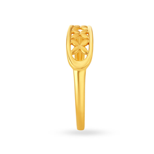 Whimsical Yellow Gold Looped Floral Finger Ring,,hi-res image number null