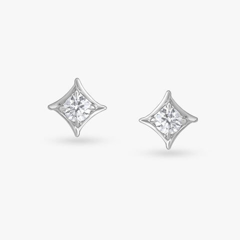 Square Radiance Diamond Stud Earrings