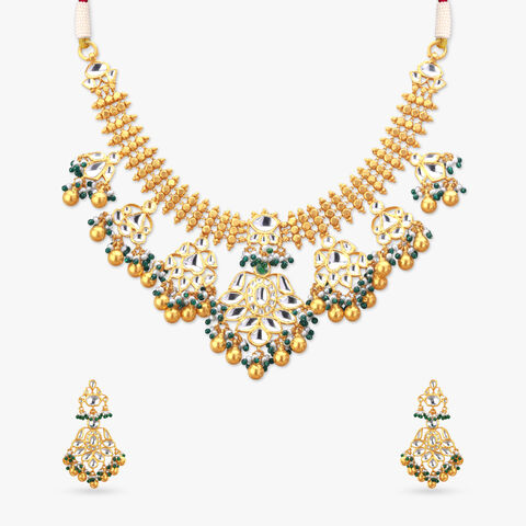 Raindrop Royalty Gold Necklace set
