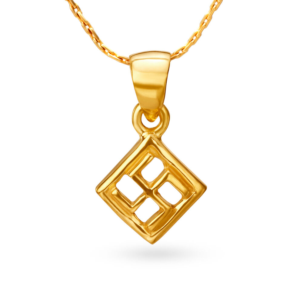 Auspicious 22 Karat Yellow Gold Swastik Pendant