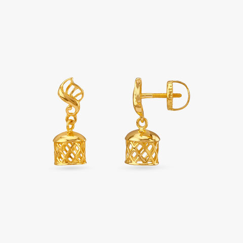 Gilded Melody Gold Jhumka Earrings