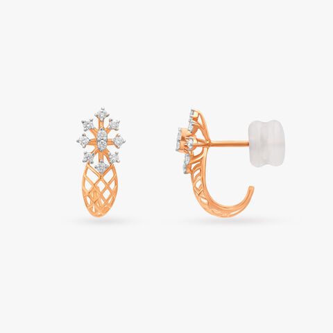 Floral Sparkle Diamond Stud Earrings