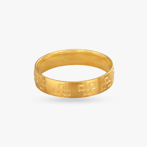 Majestic Grid Gold Finger Ring for Men