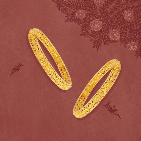 Heritage Bloom Gold Bangles