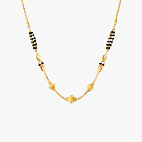 Ridged Bead Leaf Mangalsutra