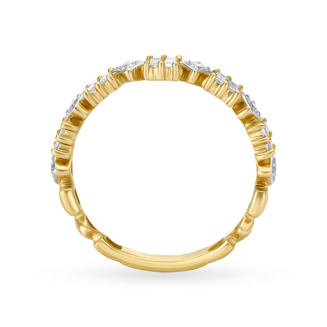 14KT Yellow Gold Diamond Finger Ring,,hi-res image number null