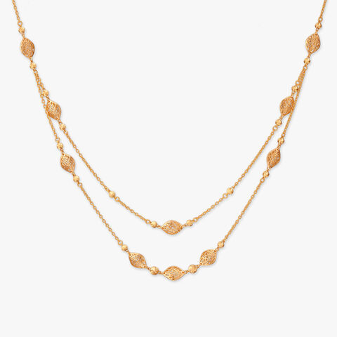 Filigree Charm Gold Necklace Set