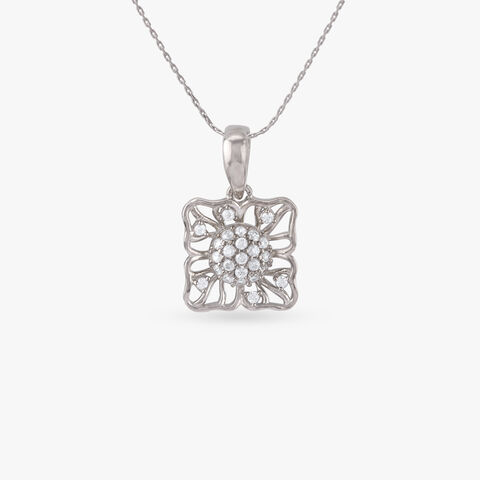 Gleam Grid Silver Pendant