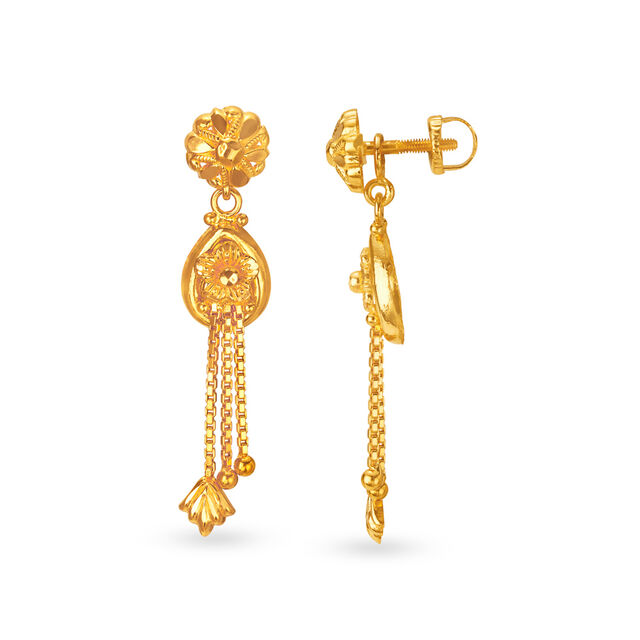 22 Karat Gold Drop Earrings,,hi-res image number null