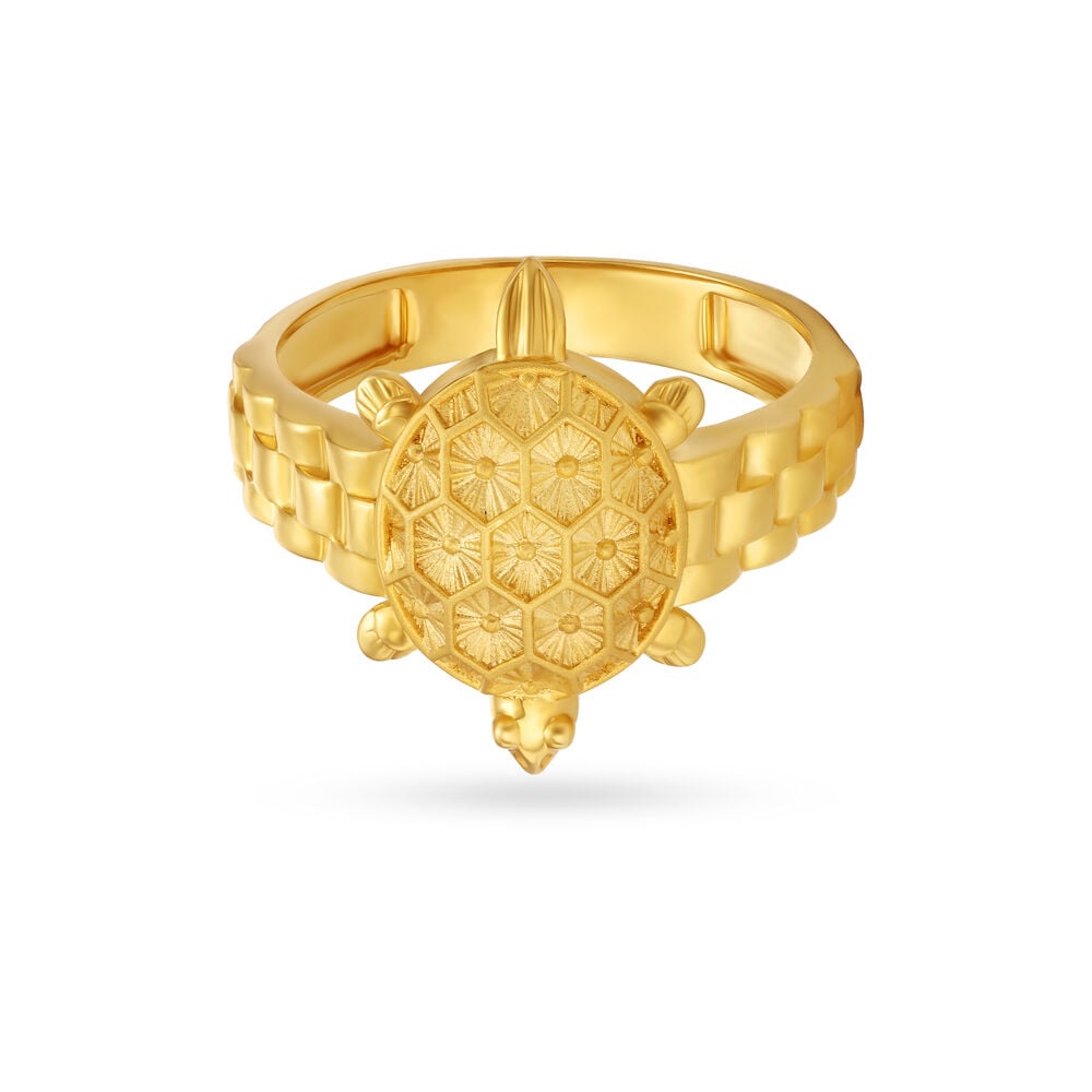 Gold turtle ring price deals