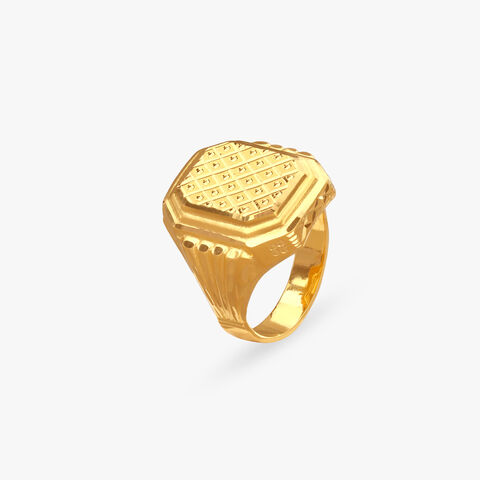 Regal Crest Gold Ring for Men