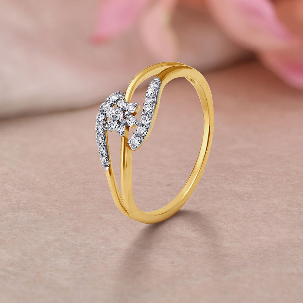 Exquisite 18 Karat Yellow Gold And Diamond Floral Ring