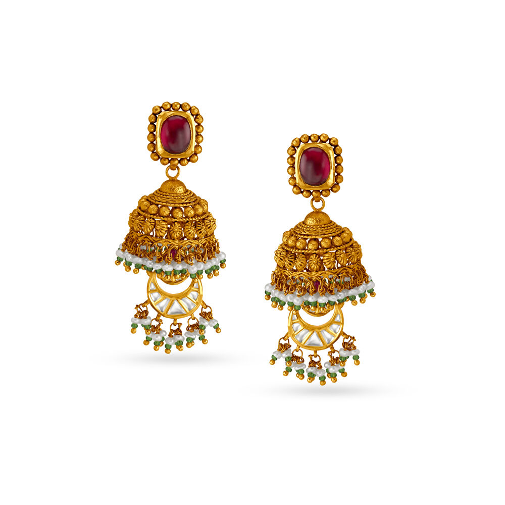 Gold jhumka tanishq with price online
