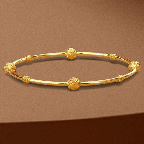 Knurling Sphere Gold Bangle