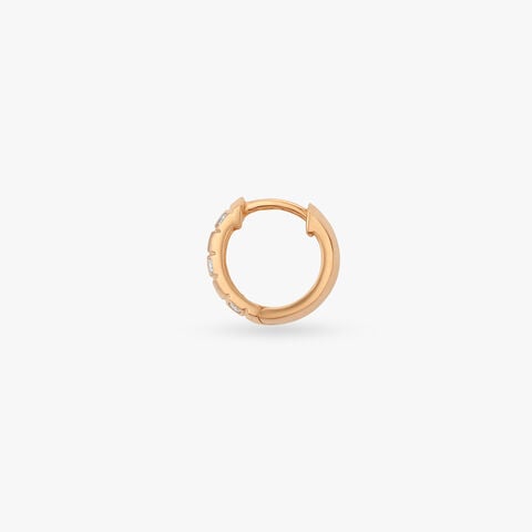 Modern Grid Diamond Hoop Earring For Men