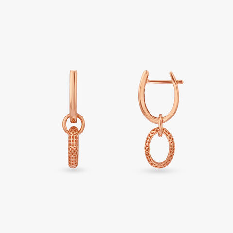 Oval Charm Gold Hoop Earrings