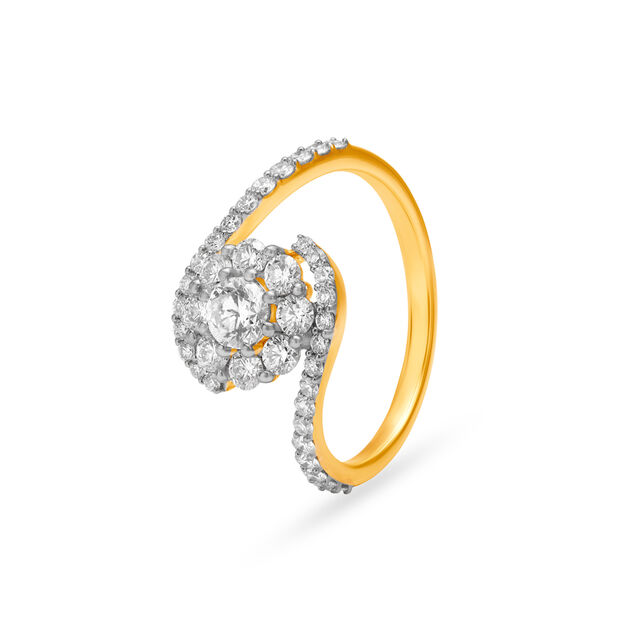 Floral Charm Diamond Finger Ring,,hi-res image number null