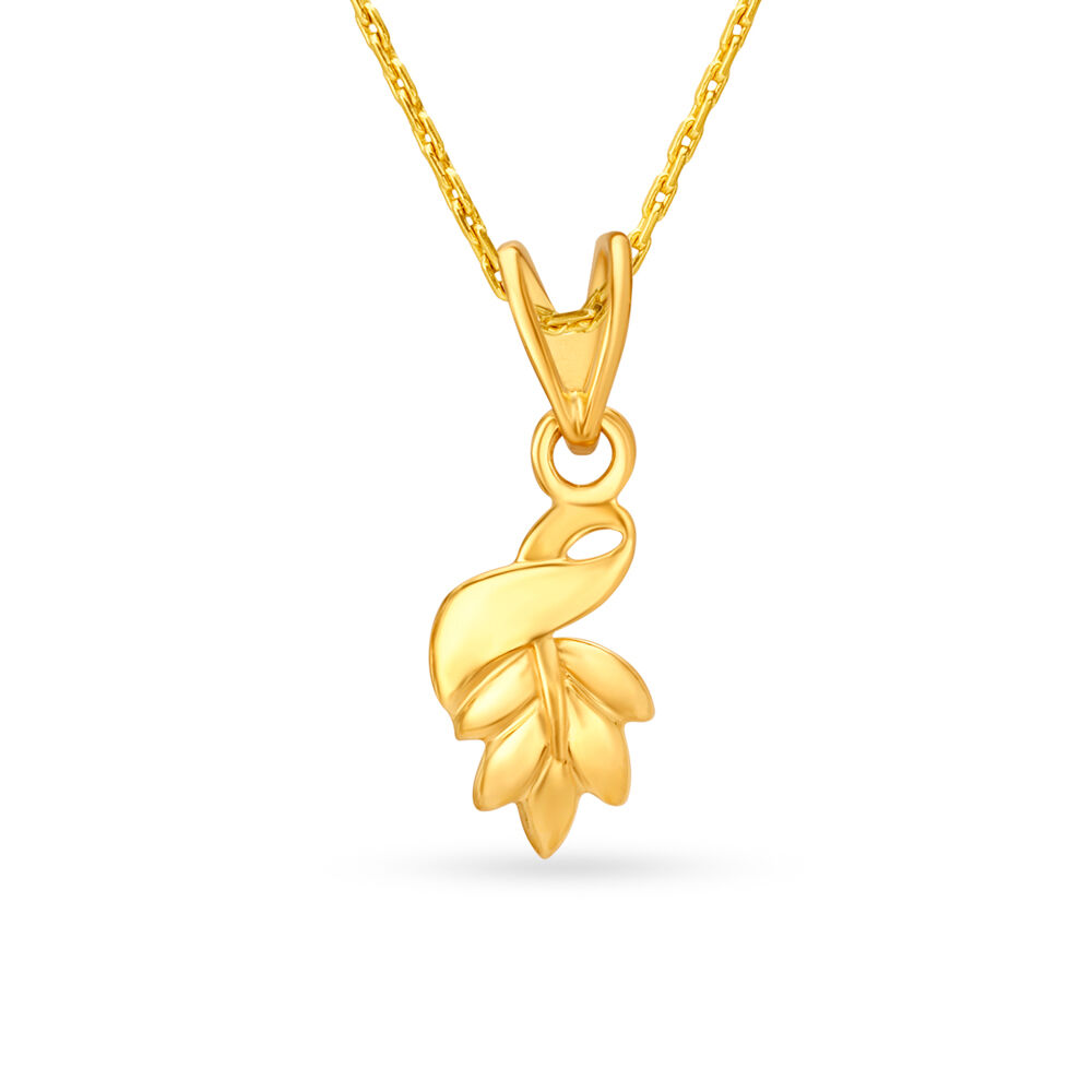 Enthralling 22 Karat Yellow Gold Leaf Pendant