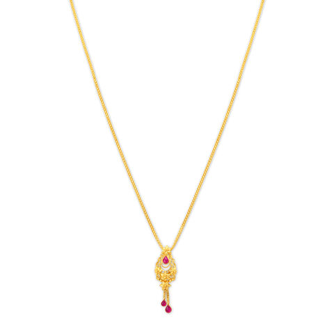 Modern Fancy Gold Pendant with Chain
