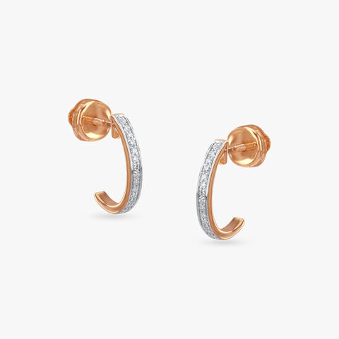 Gleaming Grid Diamond Stud Earrings