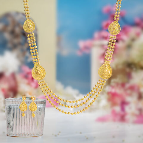 Charming Pear Shaped Motif Necklace Set